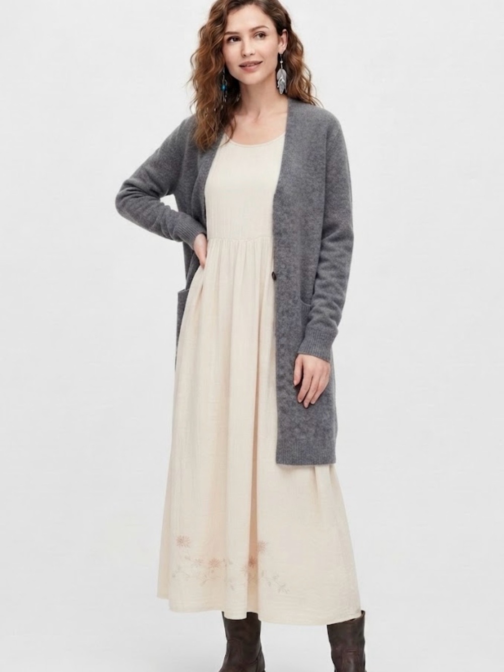 Uniqlo 100% Wool Gray Cardigan Sweater size XSMALL - Picture 12 of 12